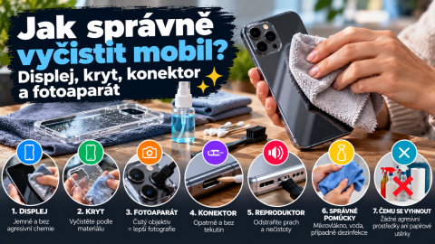 Jak správně vyčistit mobil? Displej, kryt, konektor a fotoaparát