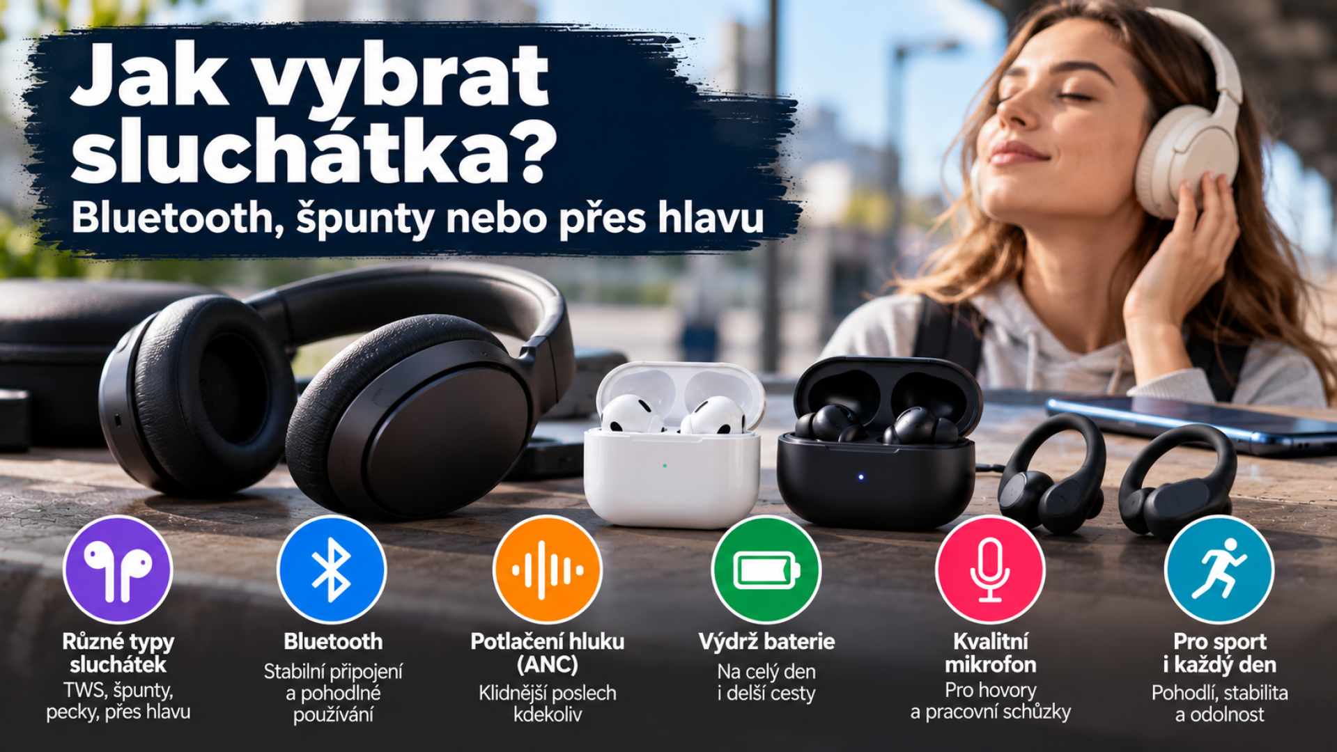 Jak vybrat sluchátka? Bluetooth, špunty nebo přes hlavu