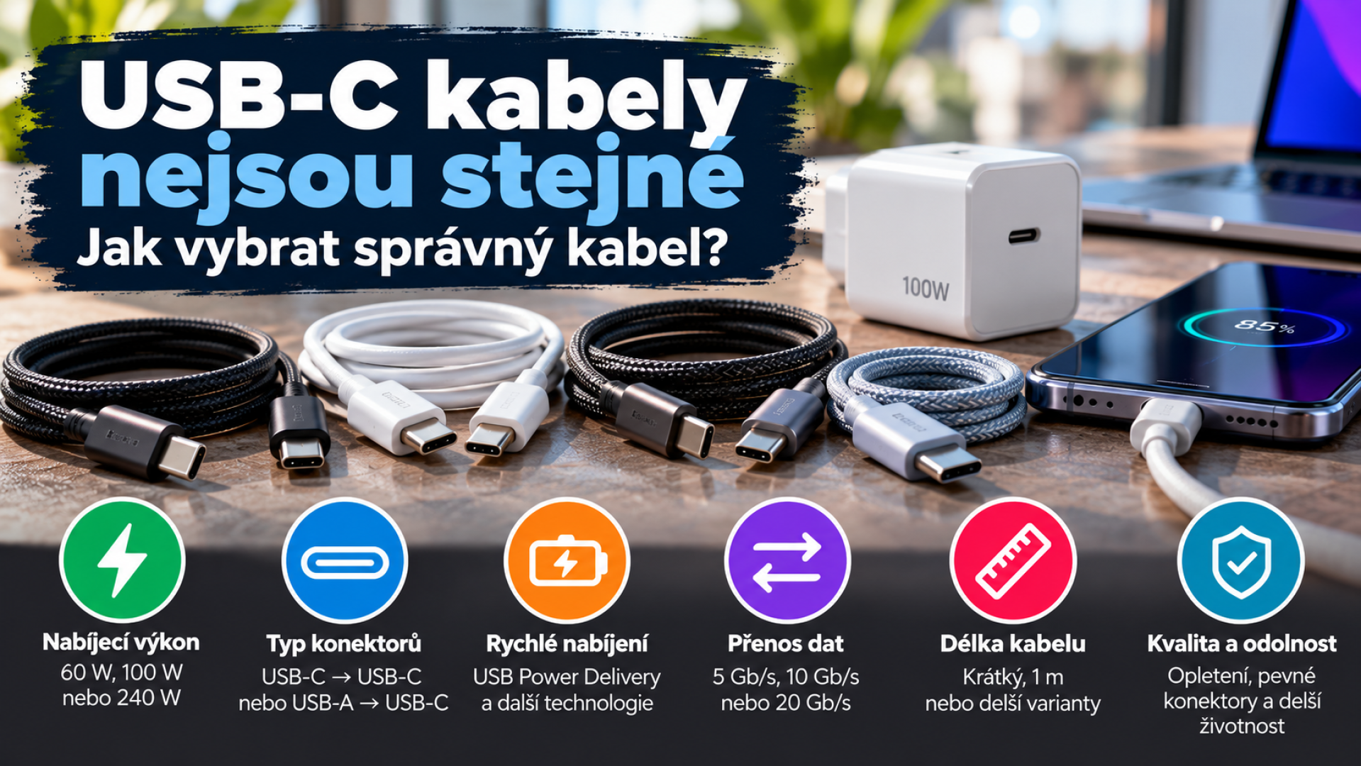 USB-C kabely nejsou stejné: Jak vybrat správný kabel? 2. Perex