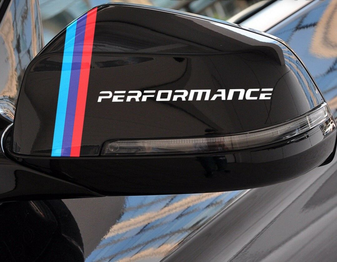 BMW M PERFORMANCE samolepka na zpětné zrcátko (sada 2ks) - bílá