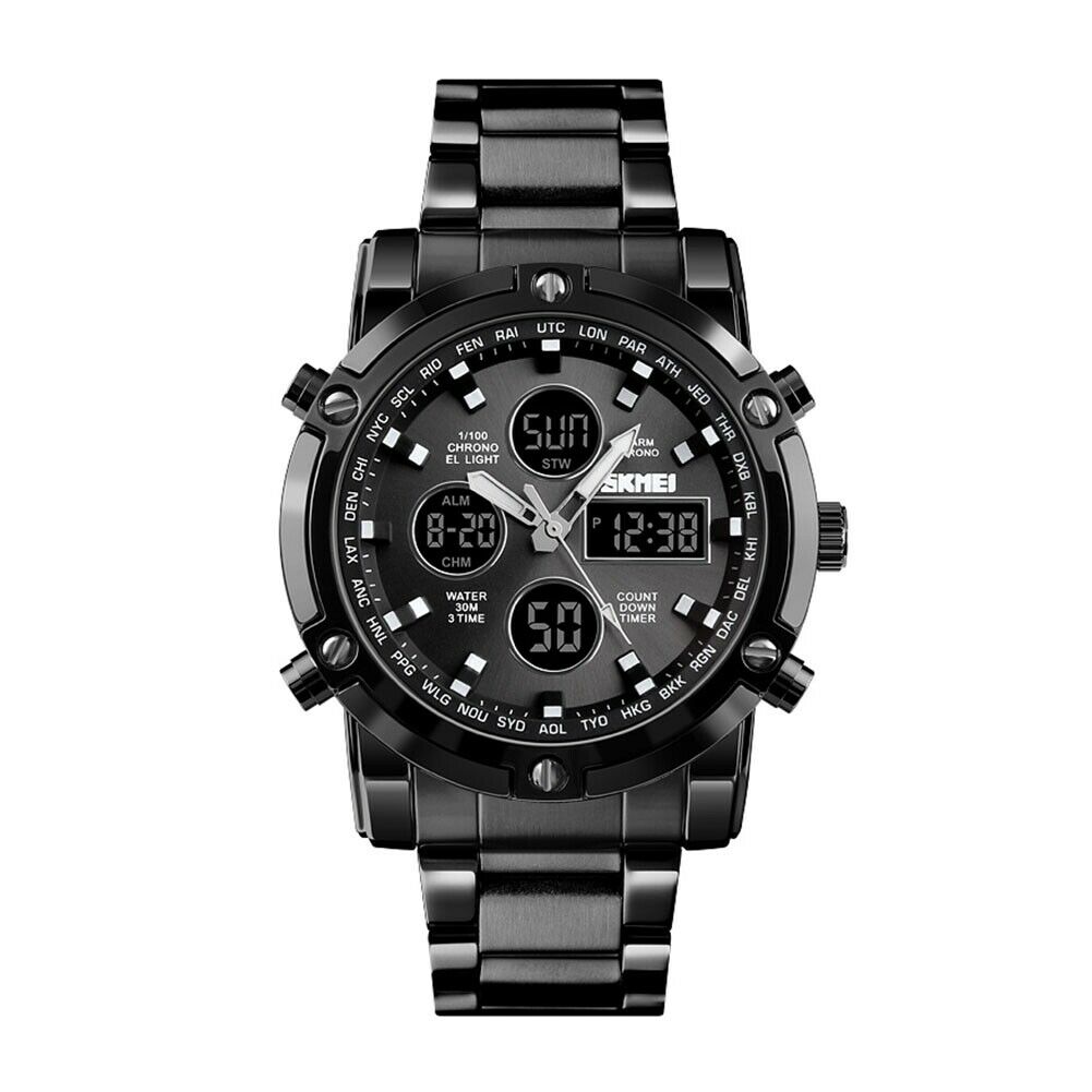 Hodinky SKMEI 1389 - pánské sportovní digitální vodotěsné hodinky - BLACK/BLACK