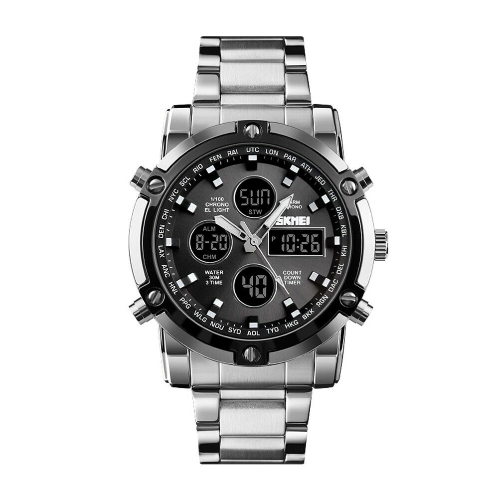Hodinky SKMEI 1389 - pánské sportovní digitální vodotěsné hodinky - SILVER/BLACK