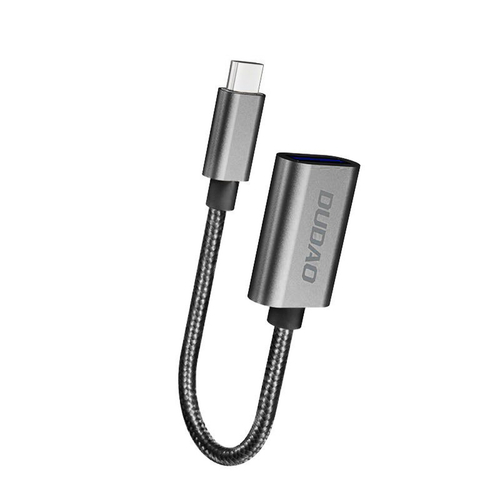 Dudao L15T OTG adaptér USB-C na USB-A, šedý