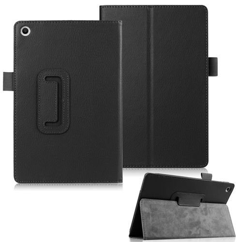 ASUS ZenPad 8 (8.0) - kožené pouzdro kryt obal se stojánkem - černé