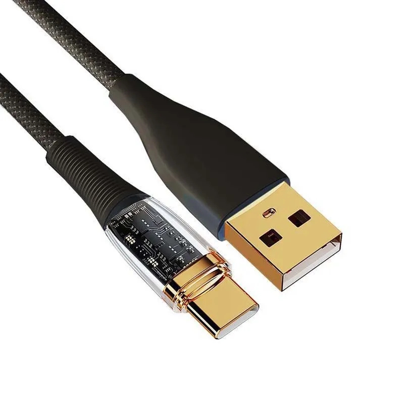 Kabel nabíjecí a datový 120W USB 3.1 na USB-C délka 1m - černý opletený