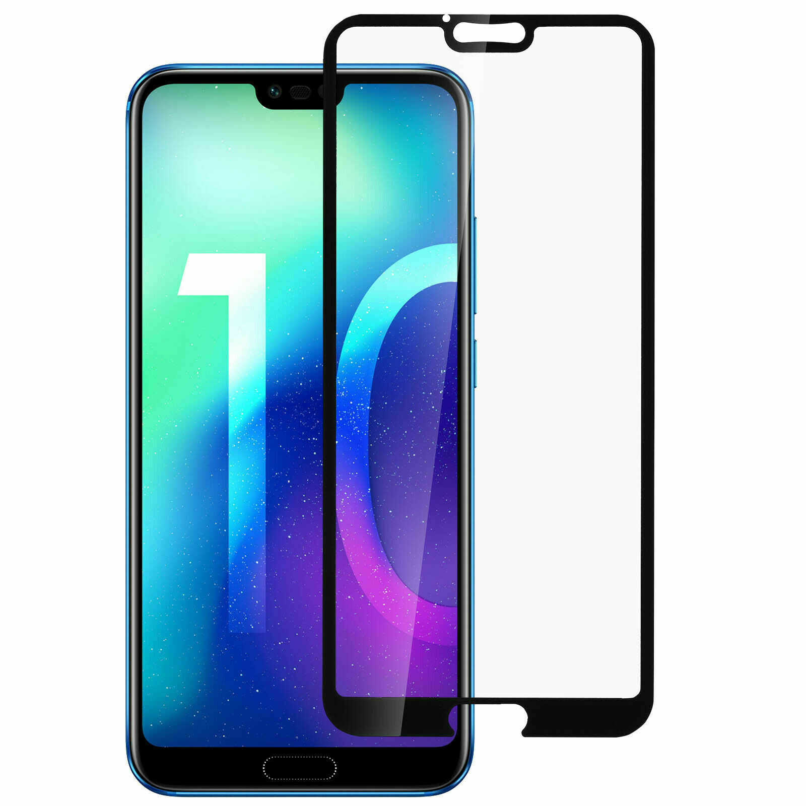 HONOR 10 - Ochranné tvrzené sklo s černým okrajem TGlass 9H na displej - 0,33mm 2.5D 