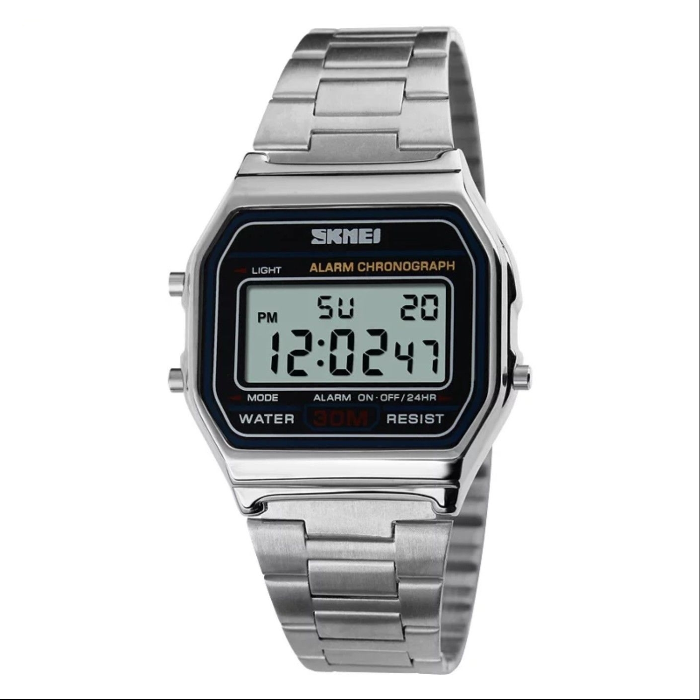 Hodinky SKMEI 1123 - RETRO digitální vodotěsné hodinky 30M - SILVER