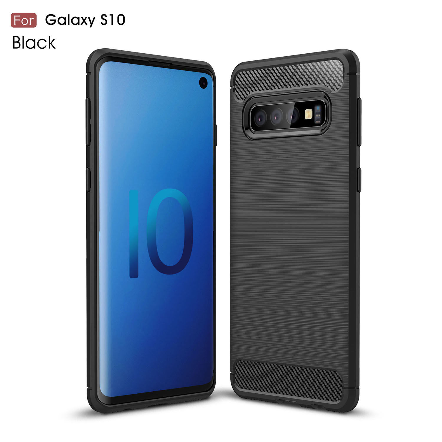 SAMSUNG GALAXY S10 - pouzdro obal kryt PREMIUM CARBON gelové - černé