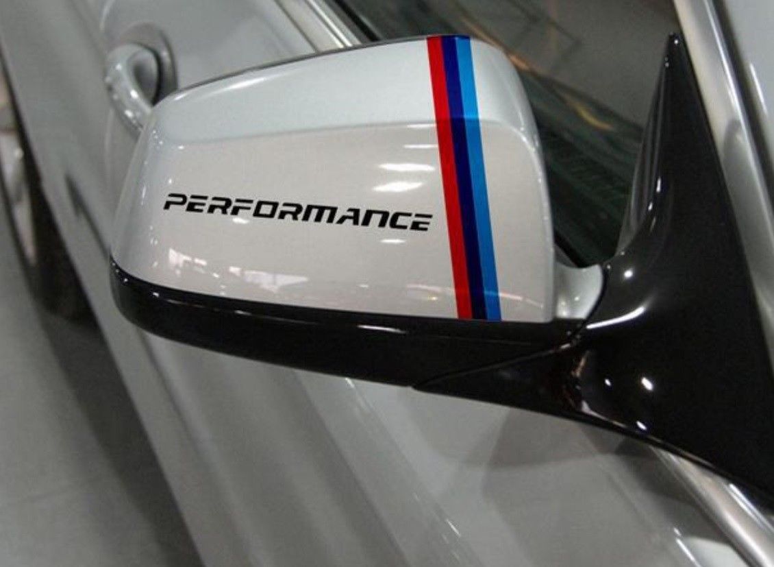 BMW M PERFORMANCE samolepka na zpětné zrcátko (sada 2ks) - černá