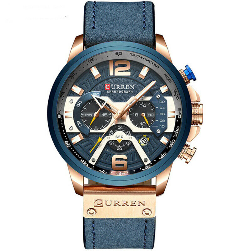 Hodinky CURREN 8329 GOLD-BLUE - luxusní značkové pánské elegantní hodinky