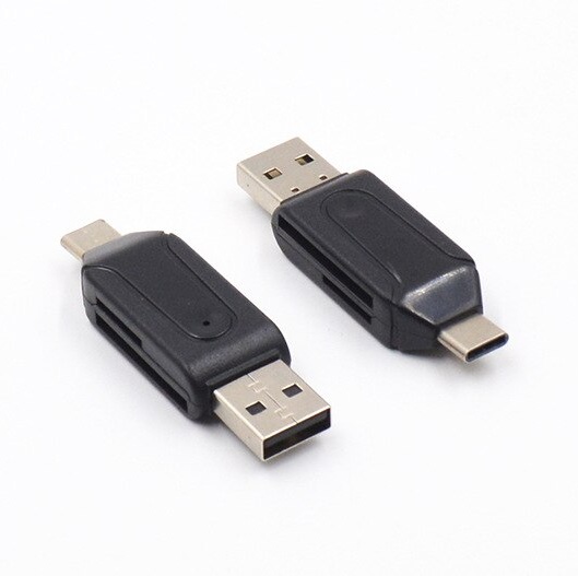 Čtečka SD micro SD karet OTG adapter s USB-C konektorem 2v1