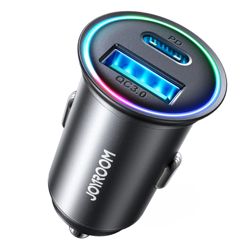 Mini autonabíječka Joyroom JR-CCN04 60W USB-A USB-C - černá