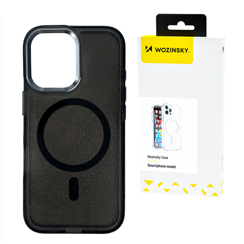Pouzdro Wozinsky Glitter s Mag Safe pro Samsung Galaxy S25 Ultra - černé s třpytkami