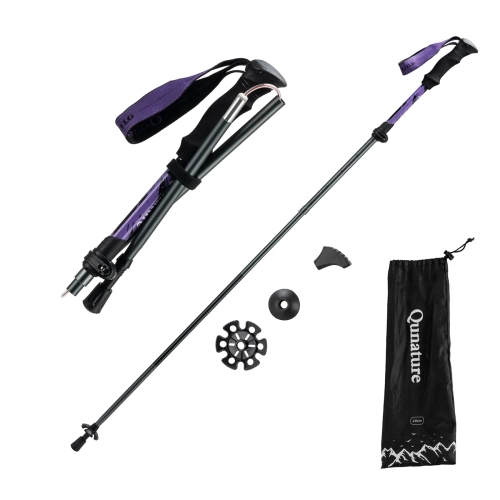 Qunature Trekingové hole na Nordic Walking, hliníkové, 110 - 130 cm, 1 ks - fialové