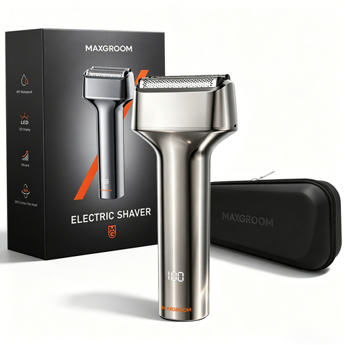 MAXGROOM WF-2037D planžetový elektrický holicí strojek IPX7 - stříbrný