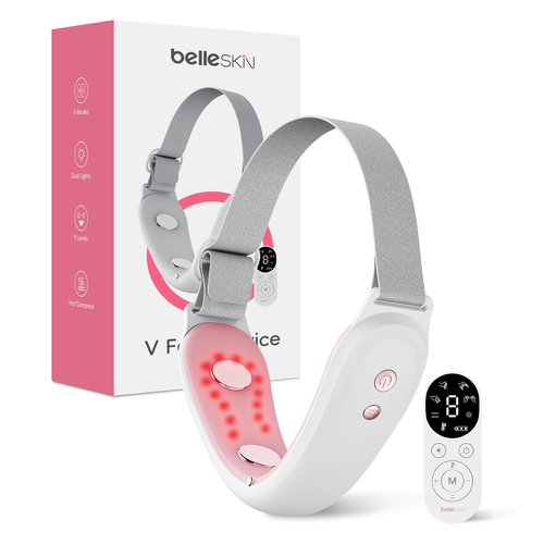 Belleskin by MAXGROOM M-170 EMS LED masážní přístroj na obličej a bradu - bílý