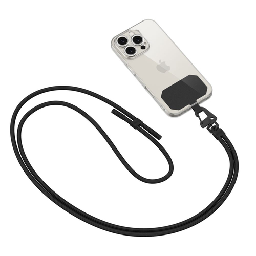 Tech-Protect C5S CrossBody popruh na telefon, 2 vložky, černý