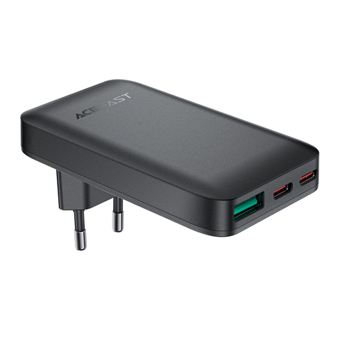 Acefast A100 GaN nabíječka 65 W, 2× USB-C + USB-A, černá