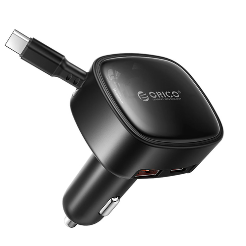 Orico FC-66-1A2C autonabíječka 66 W s výsuvným USB-C, černá