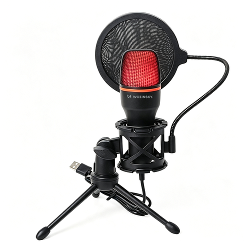Wozinsky WM-W111 herní mikrofon na stojanu s RGB, černý