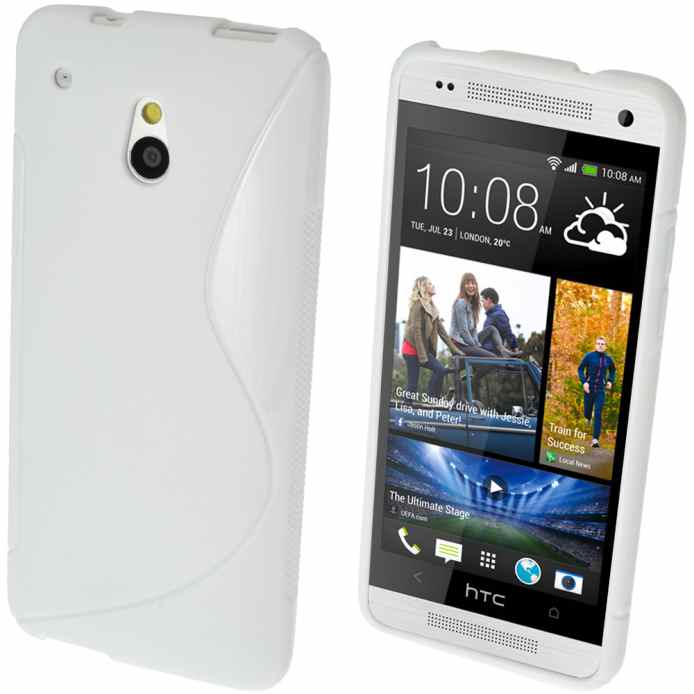 HTC ONE Mini (M4) - gelové pouzdro (kryt) S-Line - bílé