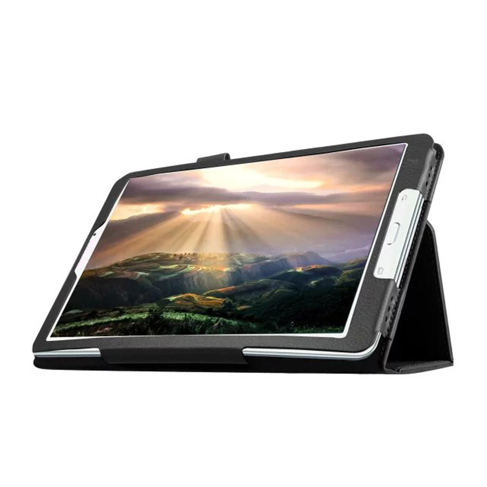 SAMSUNG GALAXY TAB E 9.6 - kožené pouzdro, kryt, obal se stojánkem (černé)