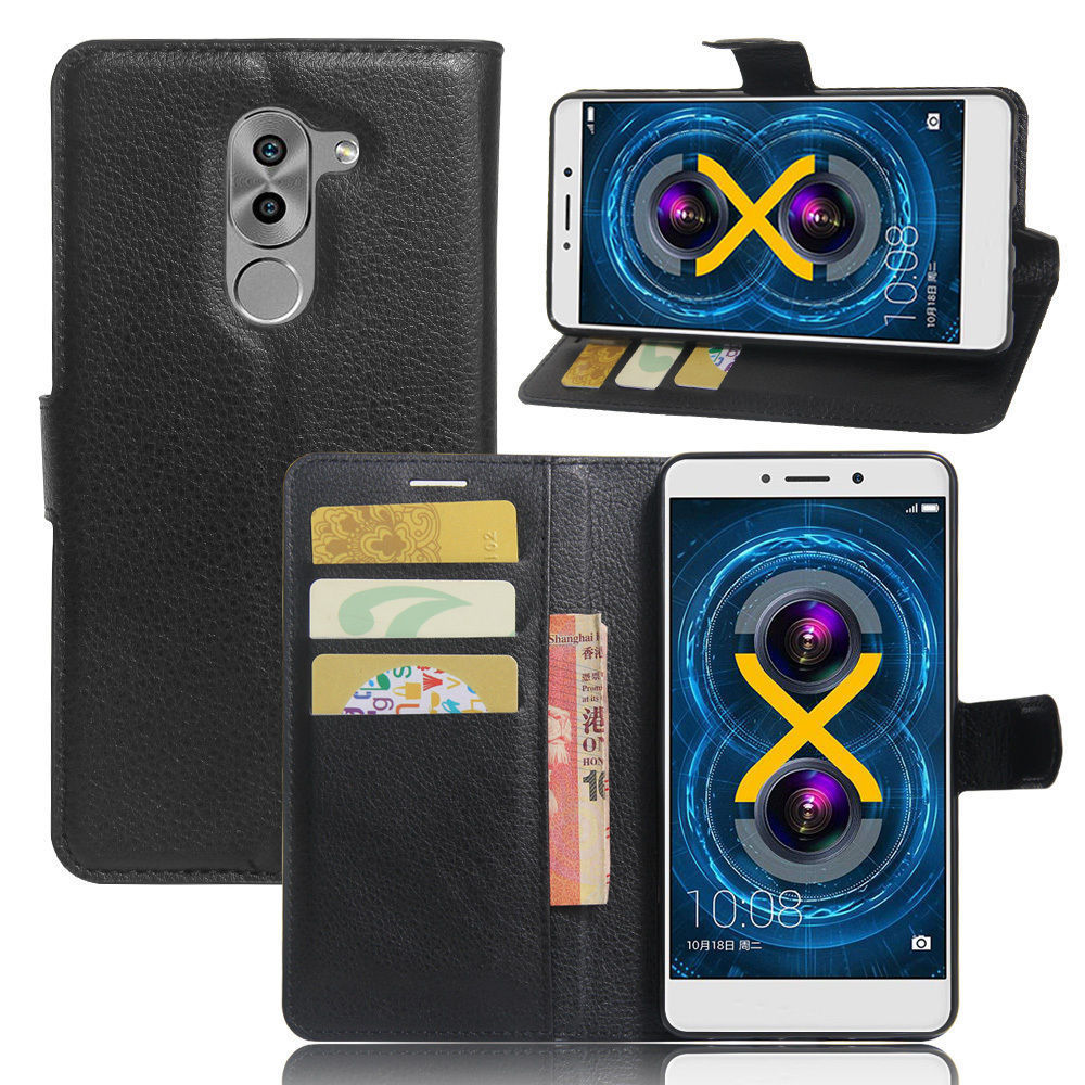 HONOR 6X - pouzdro (kryt obal) peněženka se stojánkem - černé