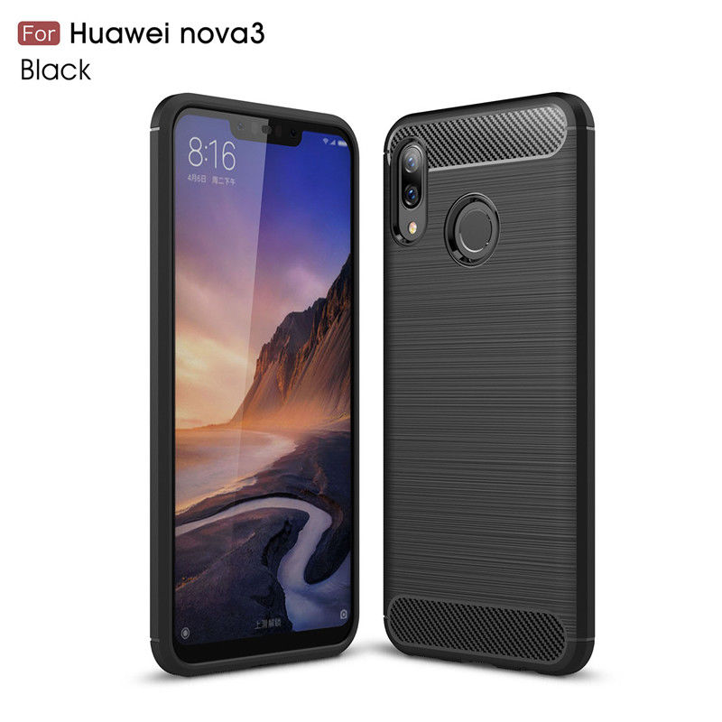 HUAWEI NOVA 3 - pouzdro obal kryt PREMIUM CARBON gelové - černé