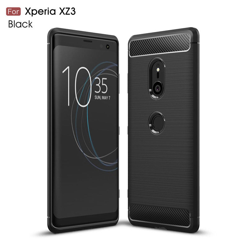 SONY XPERIA XZ3 - pouzdro obal kryt PREMIUM CARBON gelové - černé