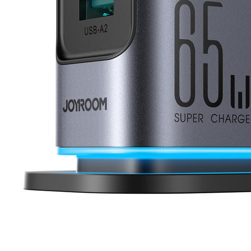 Joyroom JR-TCM02 GaN nabíječka 65 W, 4× USB-C + 2× USB-A – tmavě šedá